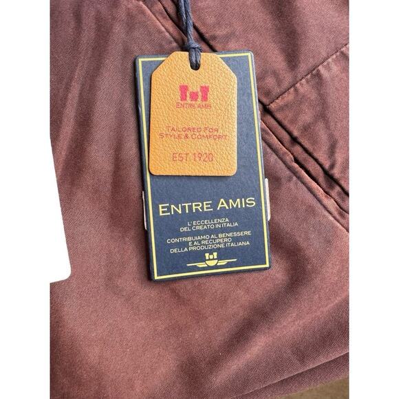 Entre Amis NEW Men's Size 34 Burgundy Twill Distressed Chino Pants 34x29 - Picture 9 of 10